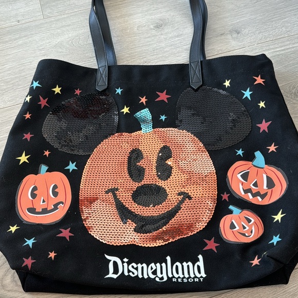 Disney Disneyland sequin Mickey pumpkin Halloween tote - Picture 2 of 8